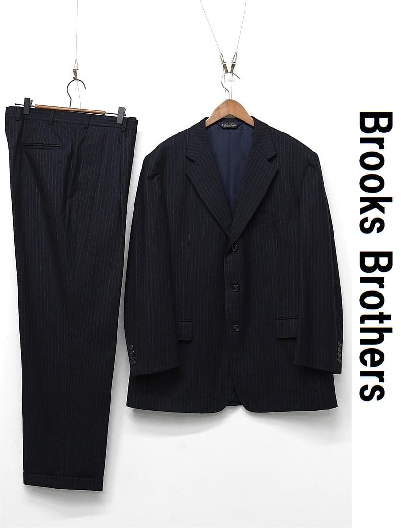 G563/ Brooks Brothers スーツ カシミヤ混 42REG 濃紺