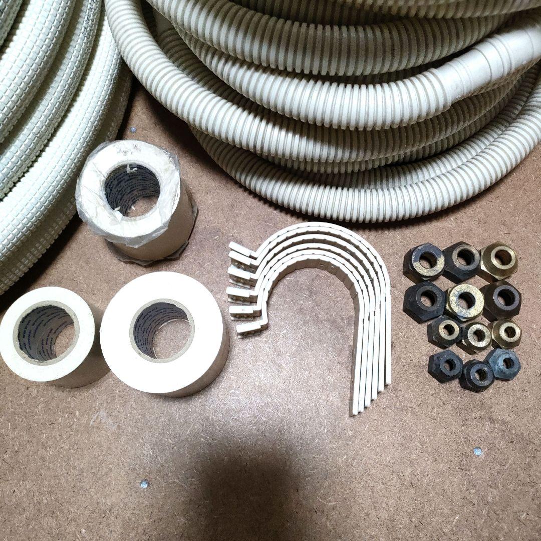 エアコン配管　ペアコイル 2分3分 10m　ドレンホース 15m