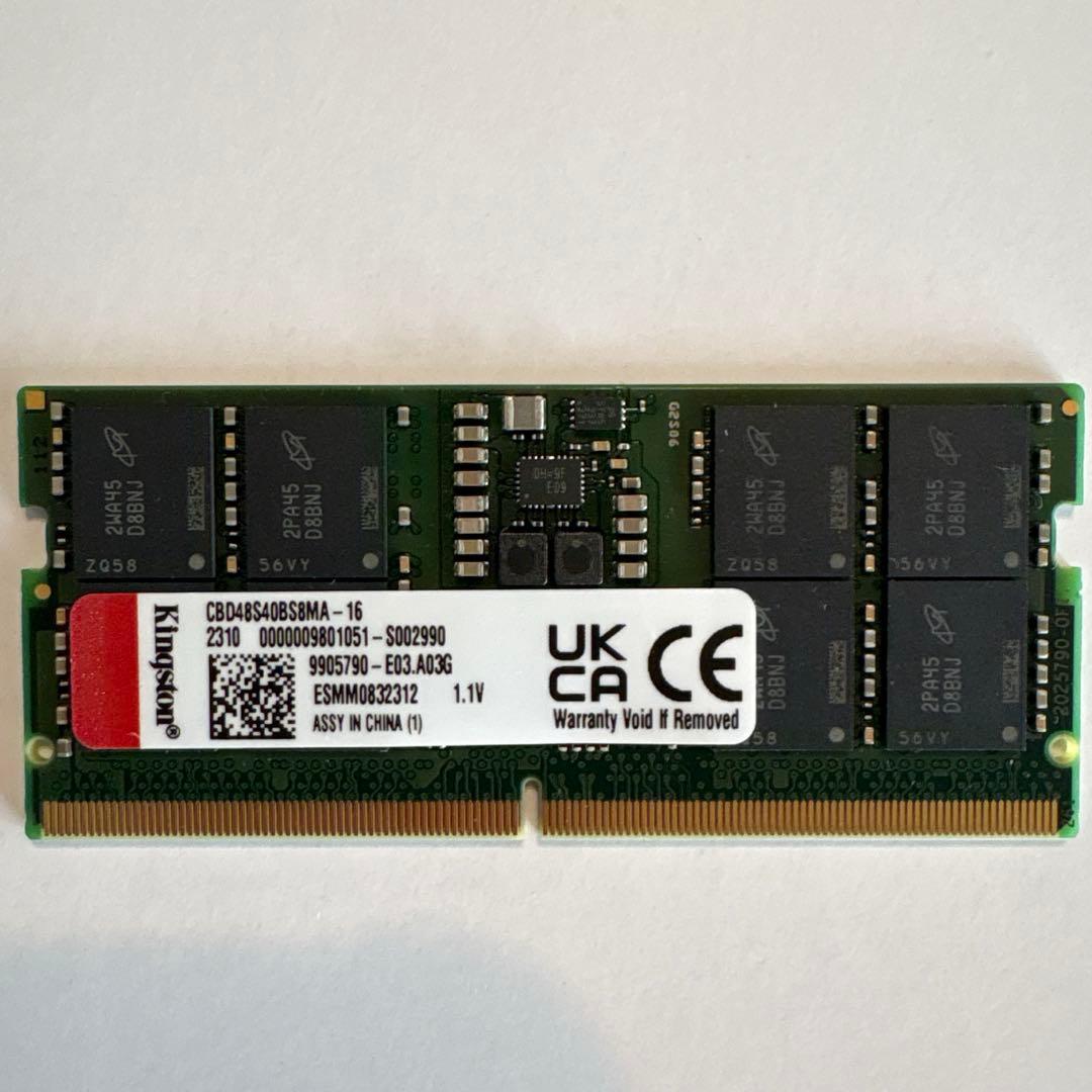 ノートPC用メモリ DDR5 32GB（16GB×2枚）4800MT/s