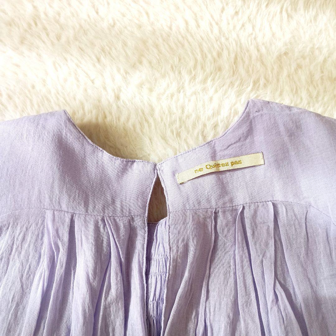 ヌキテパ コットンボイルシャーリングスリーブレスドレス　ロングワンピース