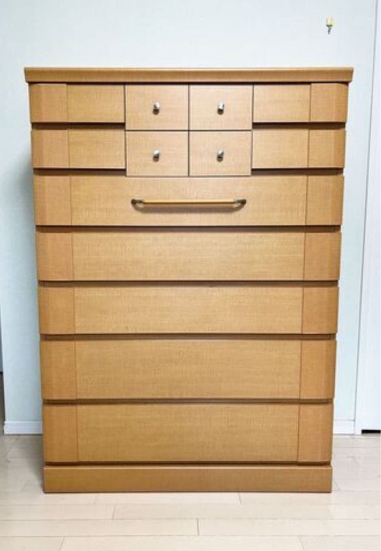 ナチュラルウッド(木目） チェスト（タンス）5段 引き出し