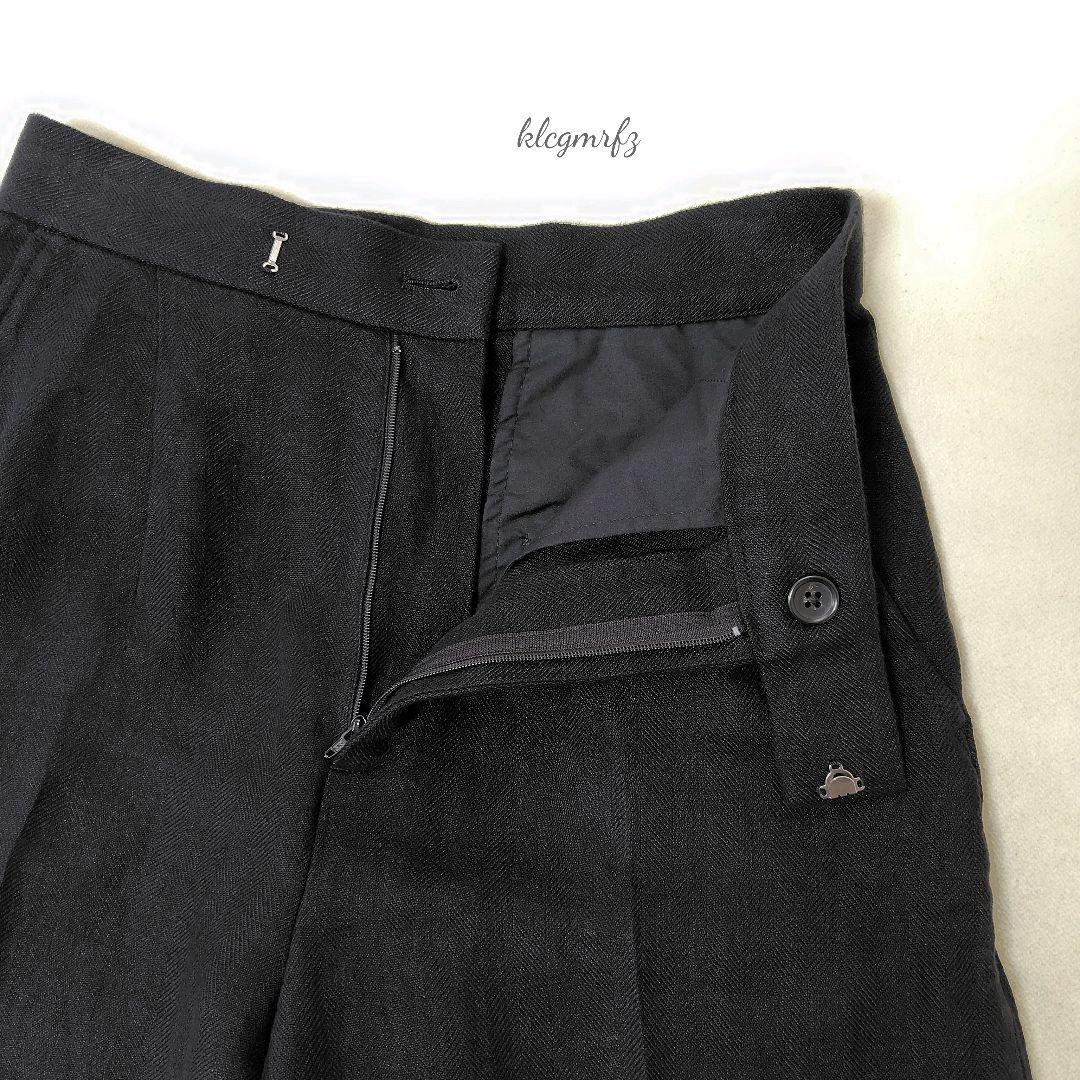 Curensology リネン ヘリンボン ショートパンツ 麻 カレンソロジー