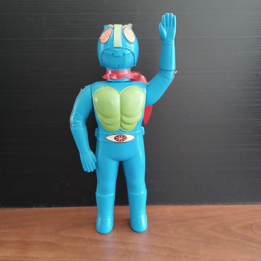 当時物サンスター製「おもちゃシャンプー仮面ライダー」希少ソフビ容器フィギア