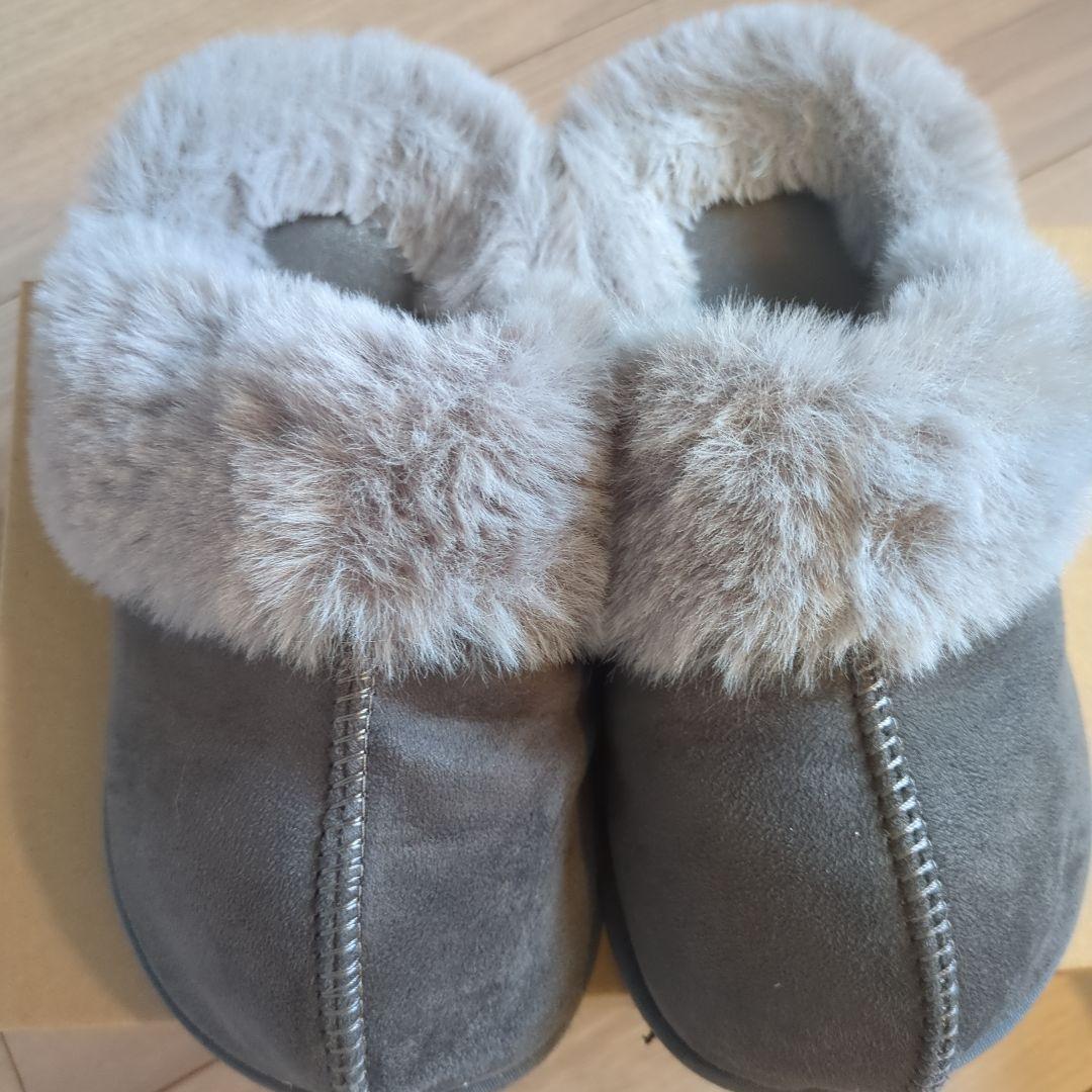 Racbaki グレー ファーサボ　Mサイズ