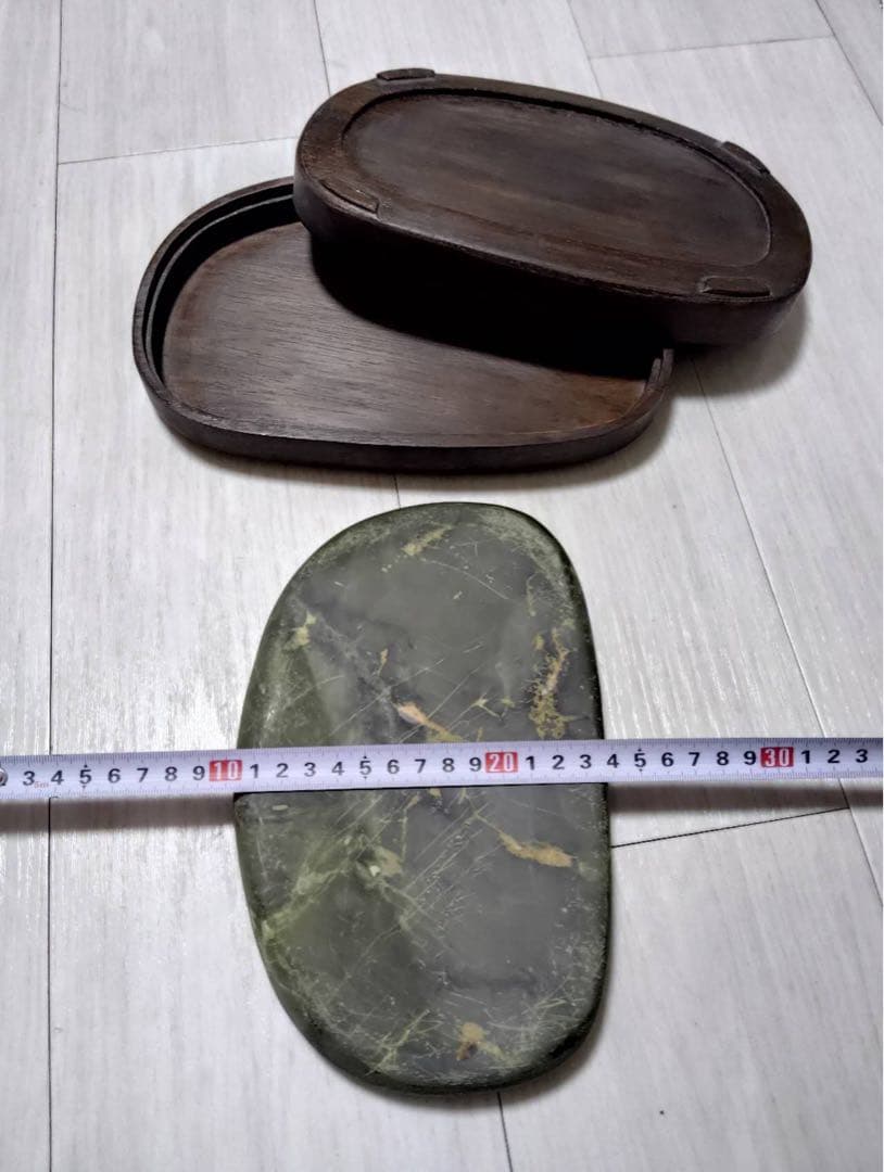 端渓硯 ◆旧老坑水巖・魚脳砕凍・胭脂暈・金綫の極美石◆坑仔巖旧坑◆唐木箱◆ 九吋