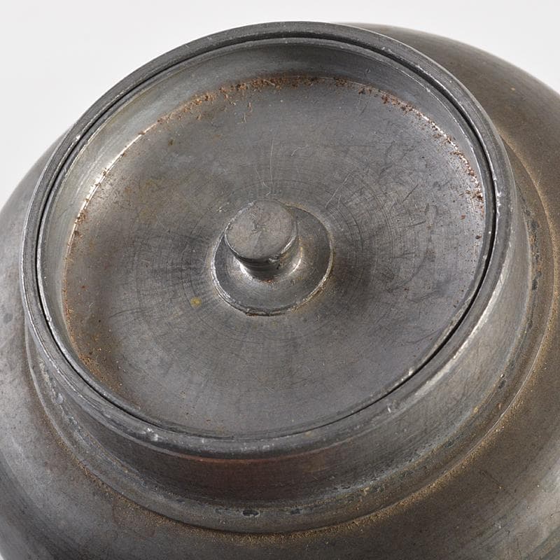煎茶道具　鮎銅銘　古錫　茶壷　茶心壷　約242g　D　R7114