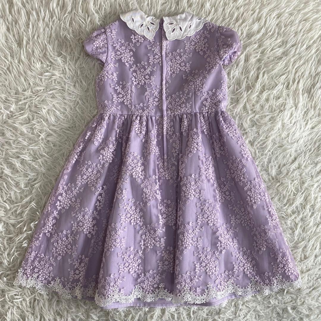 【美品】ショパン　フォーマル3点セット　ワンピース　ボレロ　パープル 120cm