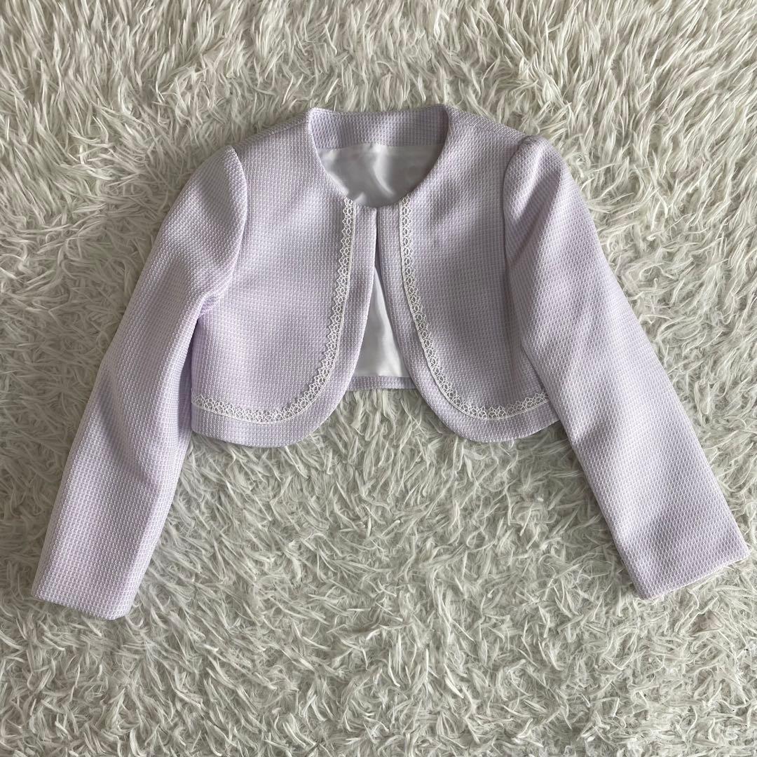 【美品】ショパン　フォーマル3点セット　ワンピース　ボレロ　パープル 120cm