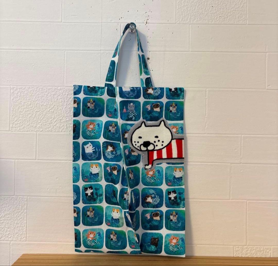 感謝価格　トートバッグ　エコティッシュカバー　巾着　ポーチ　ユキエモン　猫柄