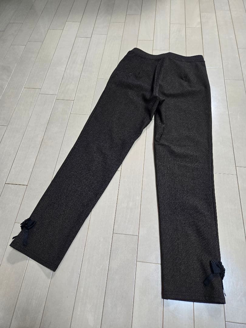 未使用スーパーSuperbeautyヘリンボーン裏起毛ストレッチパンツ茶黒系40