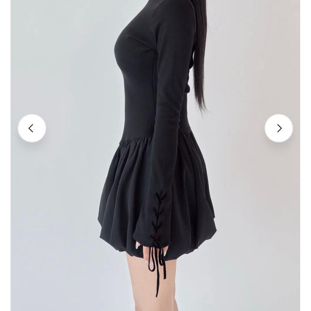 yilon イロン バルーンミニワンピース ブラック