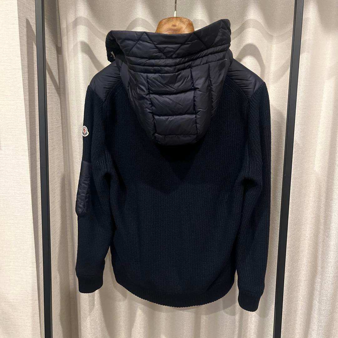 【美品】MONCLER (モンクレール)ニットダウンネイビー　Sサイズ