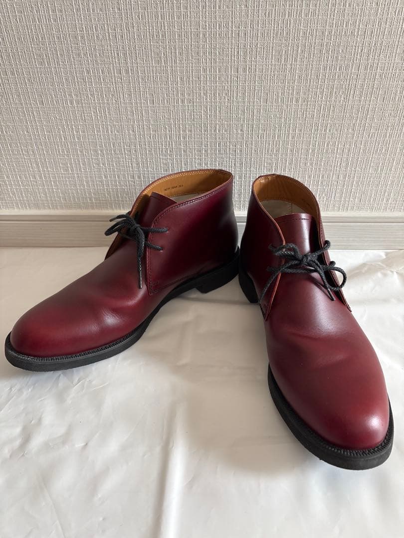 【美品】REGALバーガンディ本革チャッカブーツ26.5cm