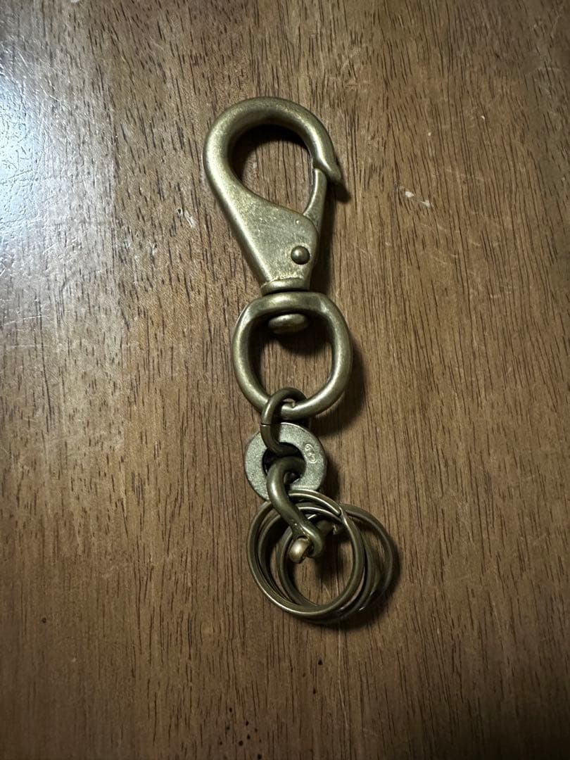 アイアンハート　ブラス フック付きキーホルダー 3リング