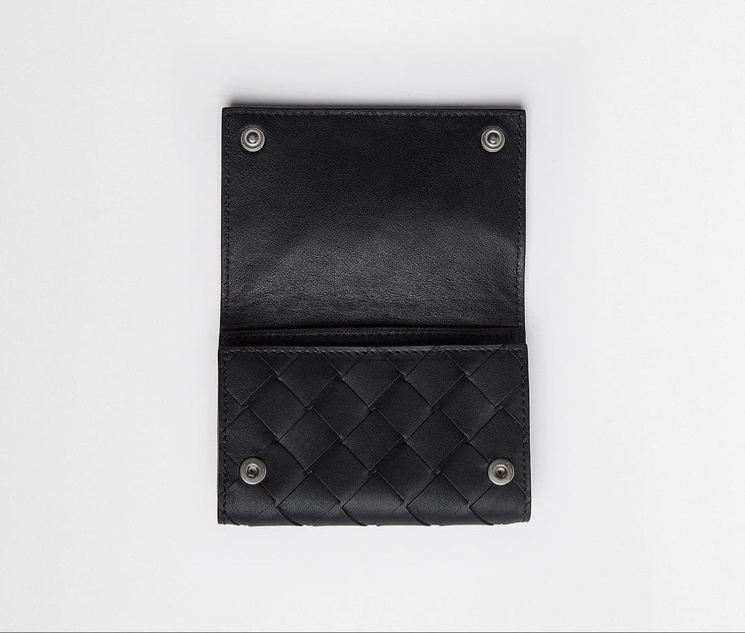 【現行新品】ボッテガヴェネタ　キーケース　イントレチャート　ブラック　キーリング