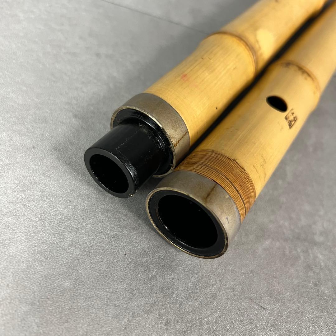人気　尺八　琴古流　バチ型　銘あり　竹治　1印　2尺3寸　5孔　和楽器