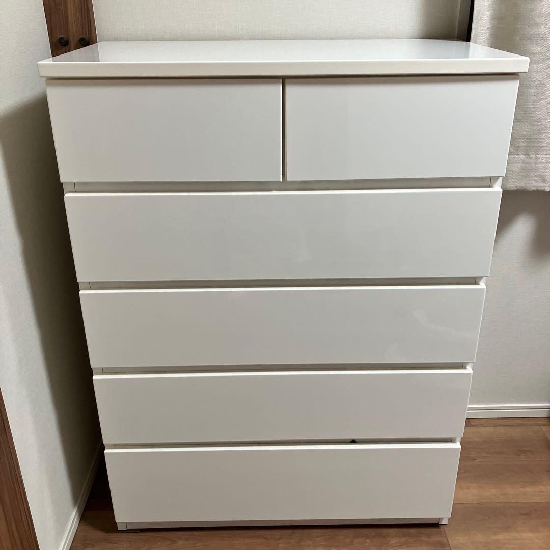 ニトリ　チェスト　5段　タンス　ハイチェスト　引き出し　白　ホワイト