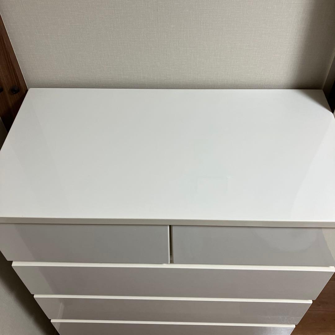 ニトリ　チェスト　5段　タンス　ハイチェスト　引き出し　白　ホワイト