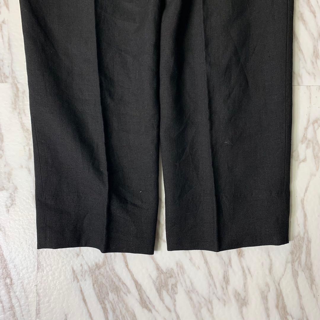90s コムデギャルソンオム リネンツータックスラックス S ブラック 日本製