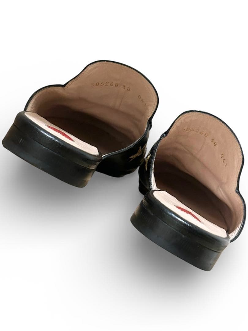 GUCCI グッチ プリンスタウン レザースリッパ スター ビー ITALY