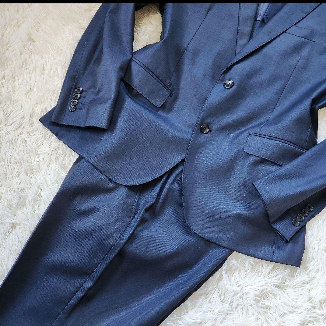 極美品 ONLY スーツ REDA 希少サイズ180 XL相当 ウール ブルー