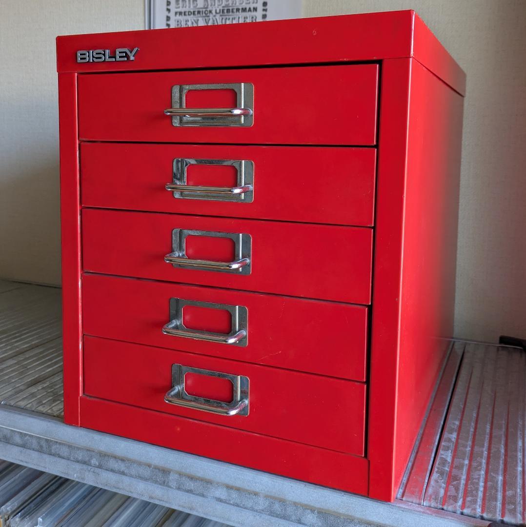 BISLEY ビスレー 5段収納 キャビネット レッド 赤