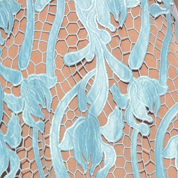 あ*ね様 セルフポートレイト レース ワンピース 水色 UK8 未使用 Lace