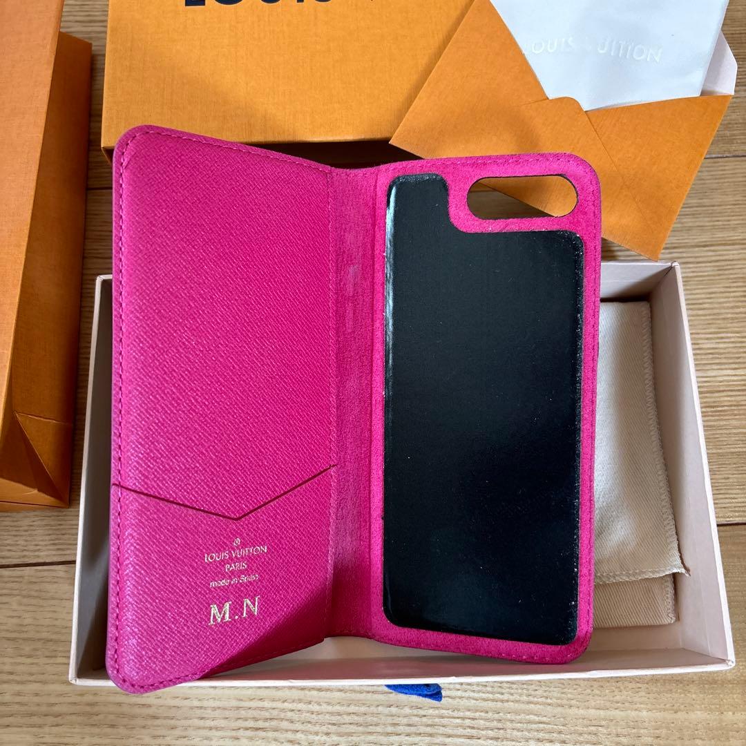 ルイヴィトン　iPhoneケース　スマホケース　フォリオ　ローズ