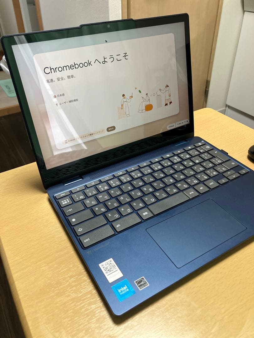Chromebook 本体 ブルー　充電器&バッファローマウスセット