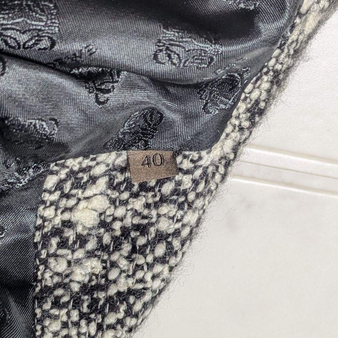 【美品】ロエベ ツイード テーラードジャケット アナグラム 40