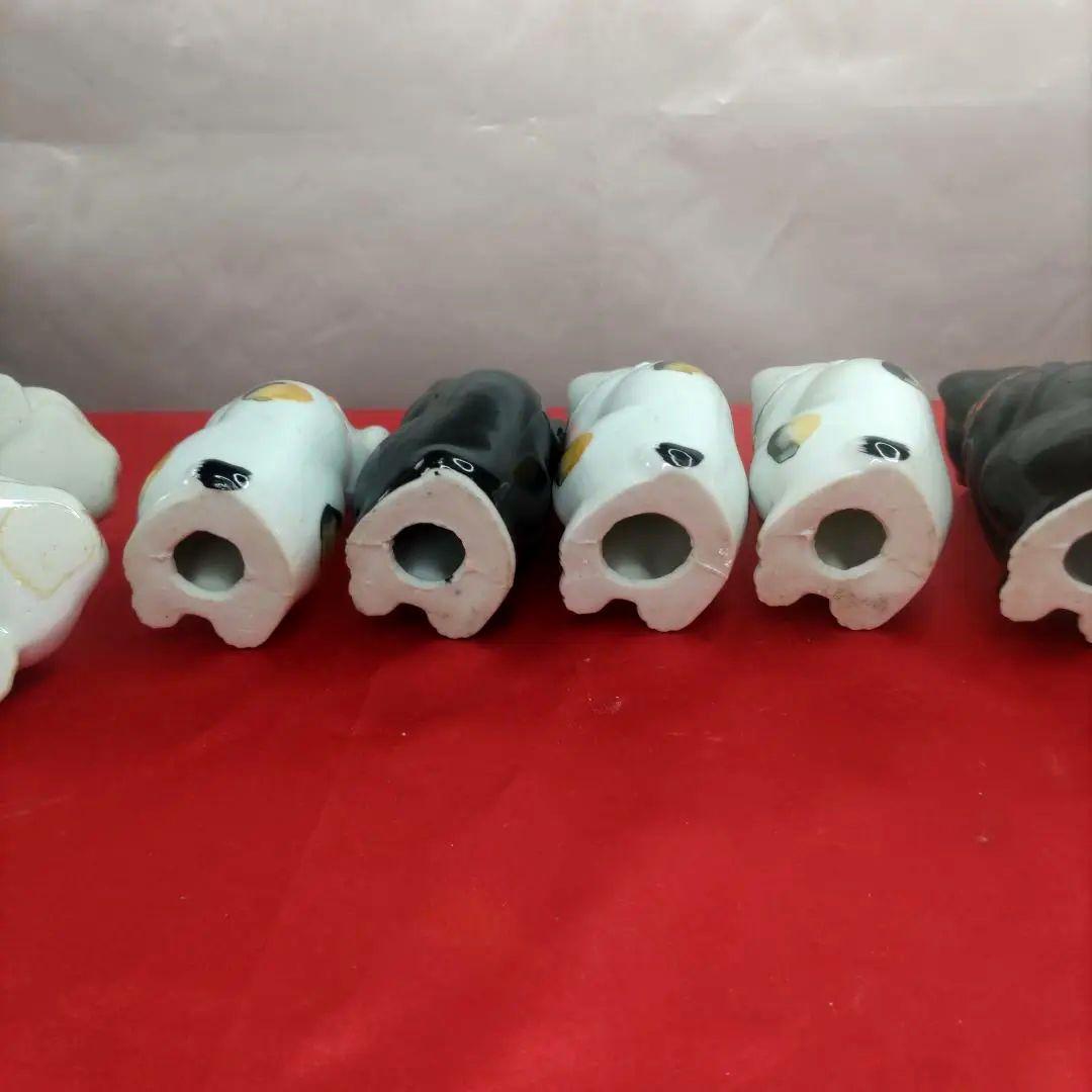 【猫づくし】招き猫　眠り猫　陶器　置物　開運　7体セット