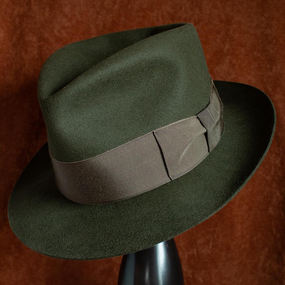 川淵帽子店　DRAGON HAT　中折れ帽　MOBO　オリーブ