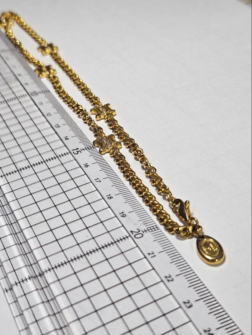 CELINE　セリーヌ　マカダム　ラインストーン　トリオンオフGP　ネックレス