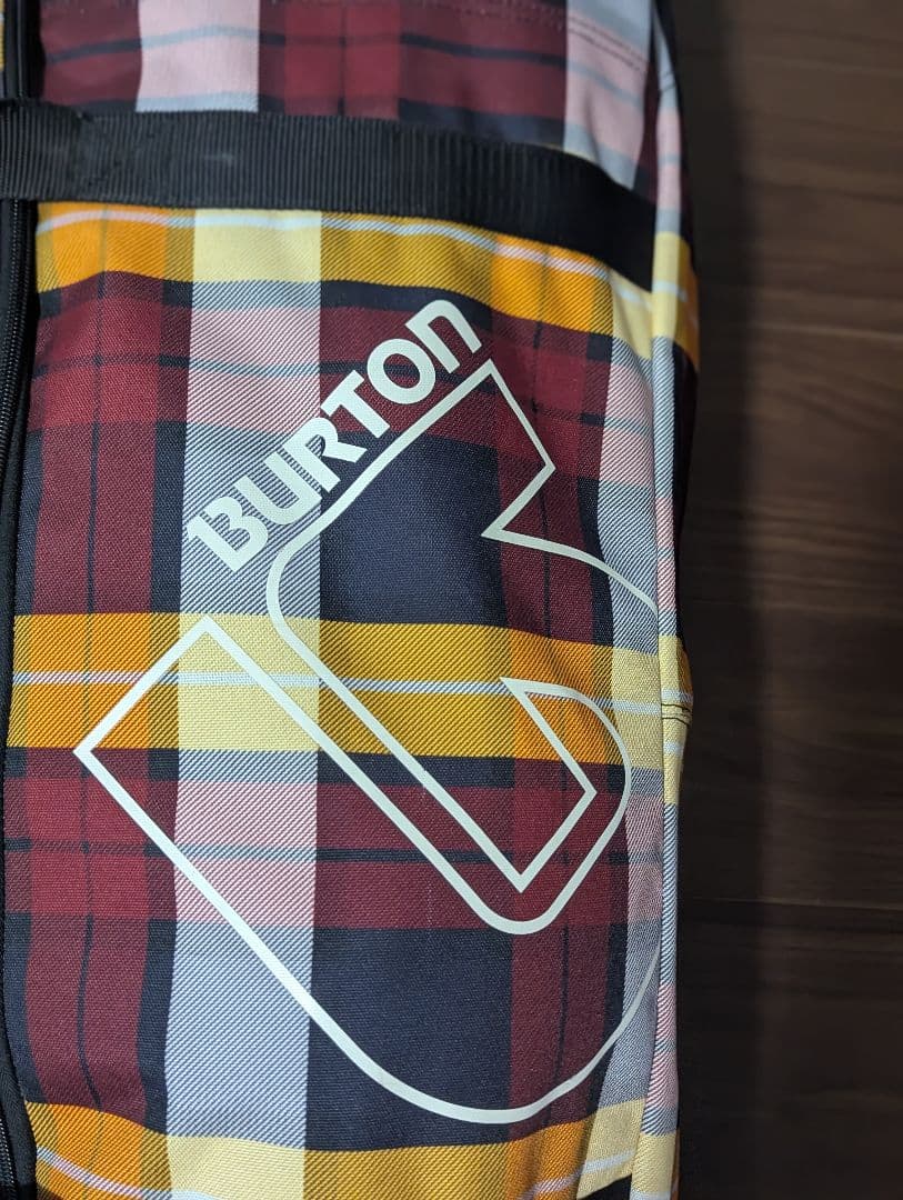 Burton 156スノーボードケース　バッグ　チェック柄　レッド　赤　イエロー