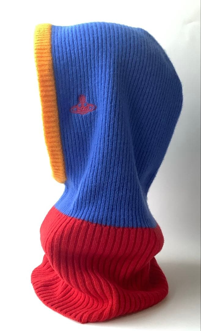 新品★ヴィヴィアンウエストウッド★リブニット バラクラバ★ブルーレッド