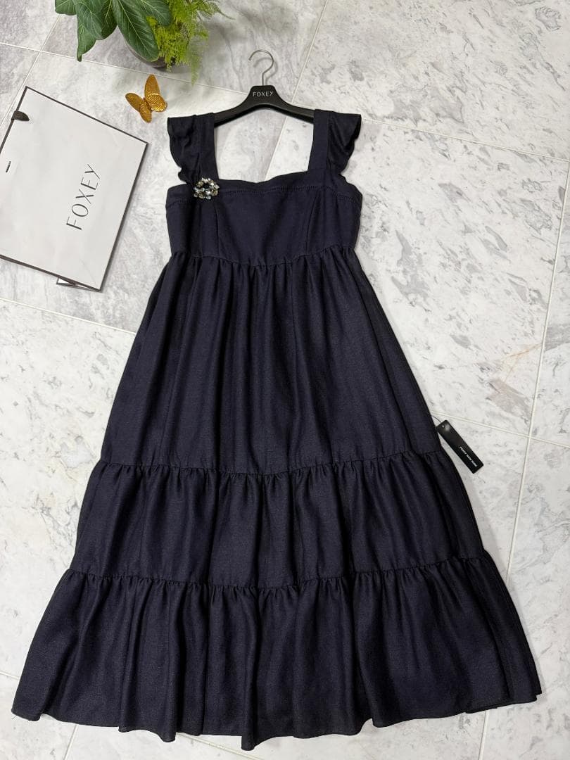 未使用★掲載商品★FOXEYフォクシー トリアセテート ロゴファスナー希少42