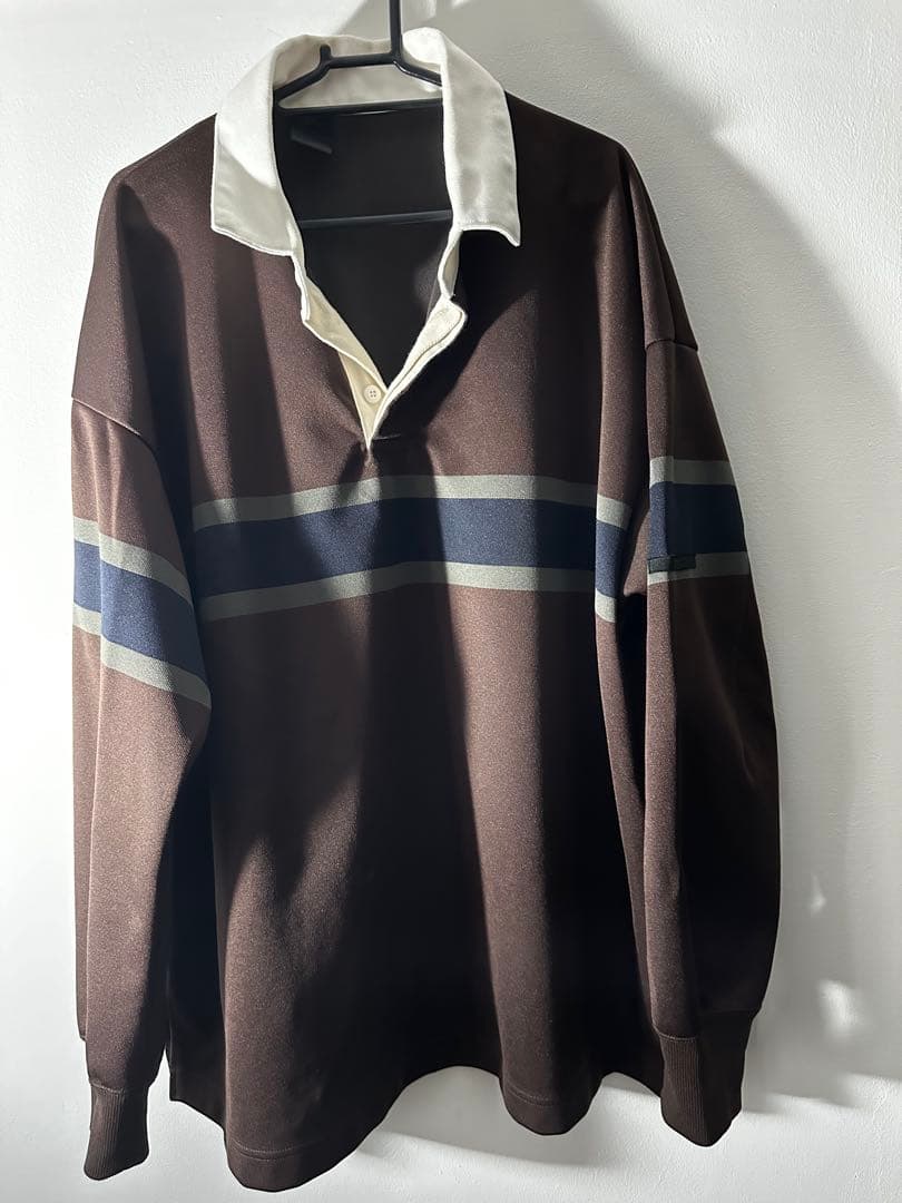 エヌハリウッド　ブラウン ストライプ ラガーシャツ 長袖