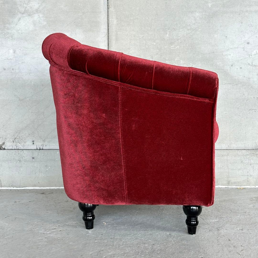 c*m様 ★VINCENT★チェスターフィールド 1Pソファ ベルベット アンテ