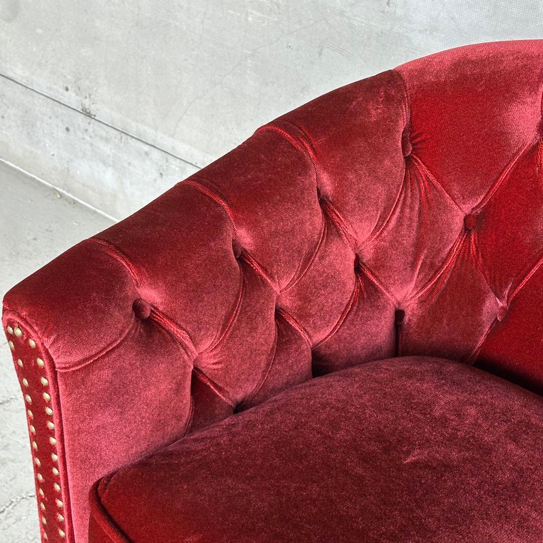 c*m様 ★VINCENT★チェスターフィールド 1Pソファ ベルベット アンテ