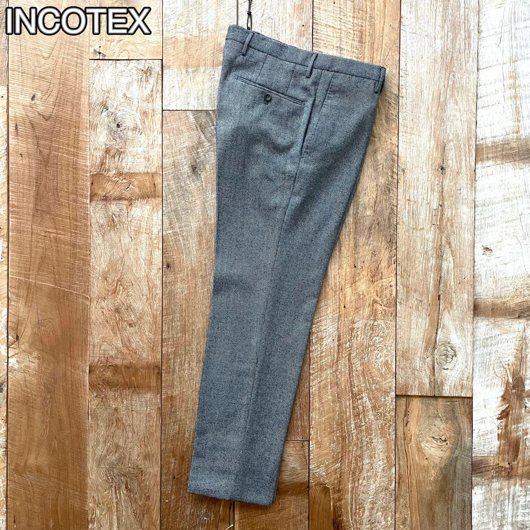 【極美品】INCOTEX SUPER100'S ウール スラックス パンツ 44