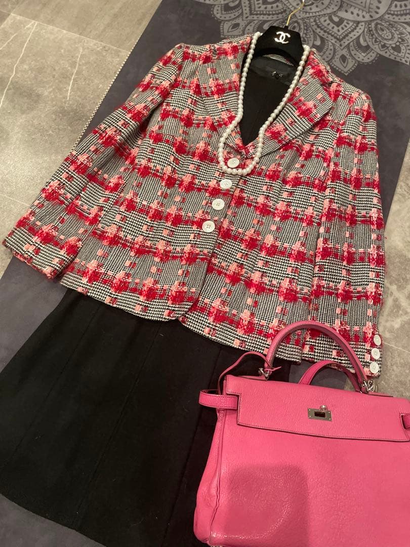 春服　RENA LANGE 華やぐ立体ツイードジャケット 卒業式　入学式