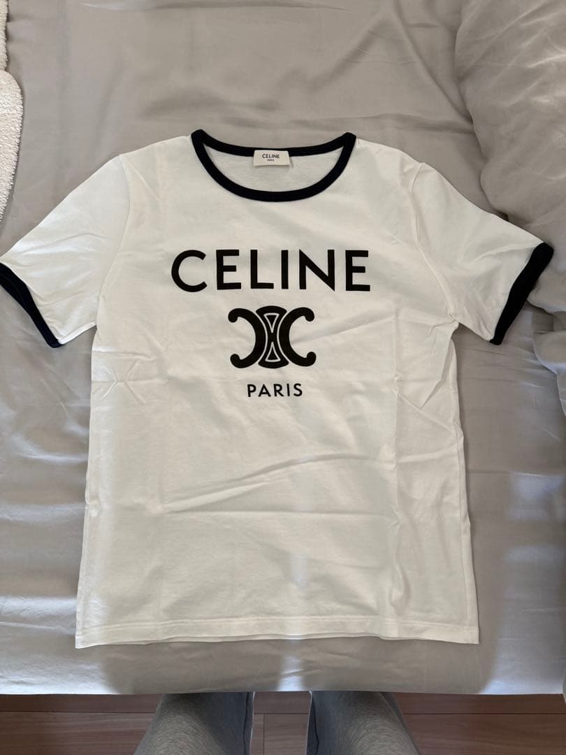 CELINE ロゴ Tシャツ Sサイズ ホワイト