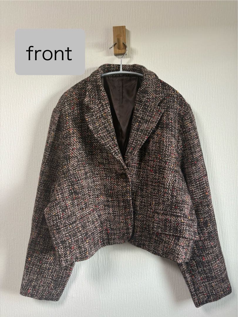 【極美品】アンティカantiqua クラシカル ツイードジャケット ショート丈