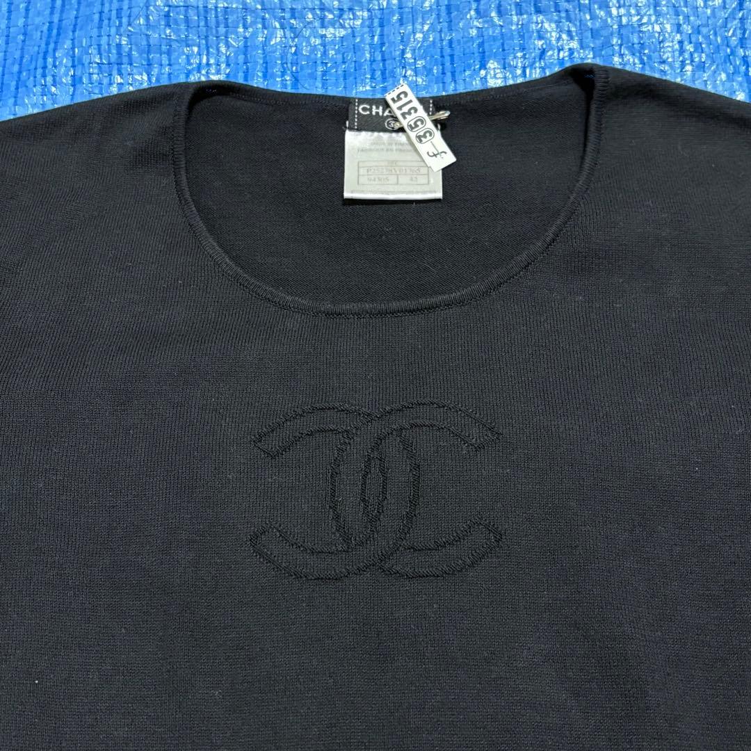 CHANEL★シャネル⬛︎コットンニット⬛︎ロンT⬛︎長袖⬛︎薄手⬛︎ココマーク⬛︎ブラック