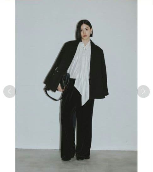 美品 MIESROHE シャギーダブルブレストジャケット ブラック サイズ1