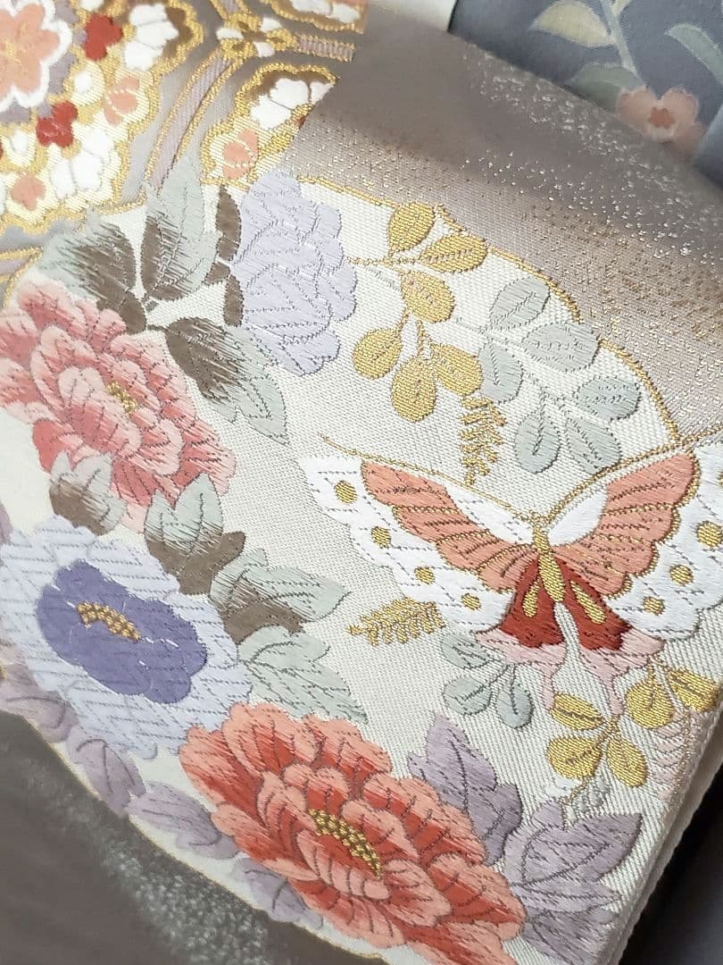 【着物・帯セット＊】清楚な小付けの訪問着　水色　グレー　スモールサイズ　正絹