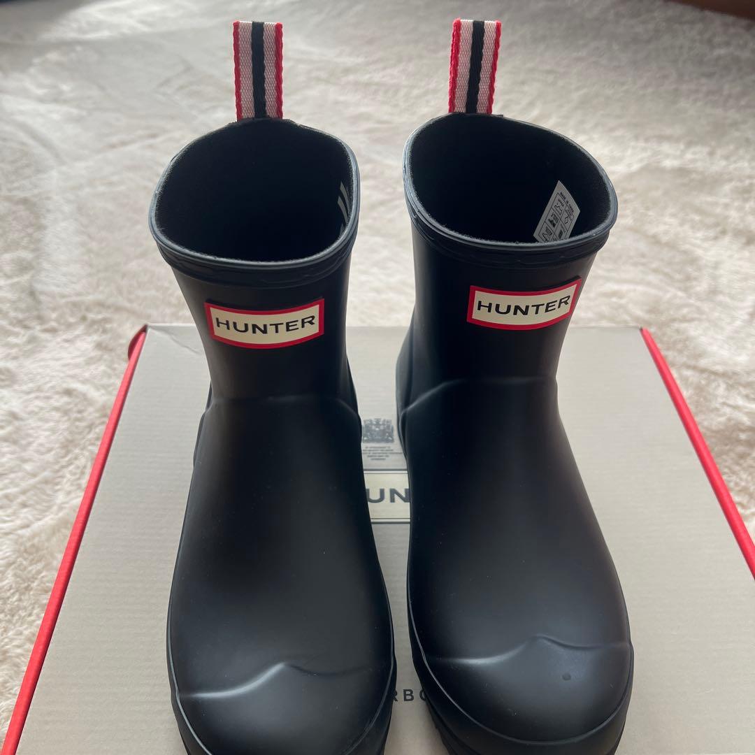 HUNTER ブラック レインブーツ ストライプ 公式　新品未使用