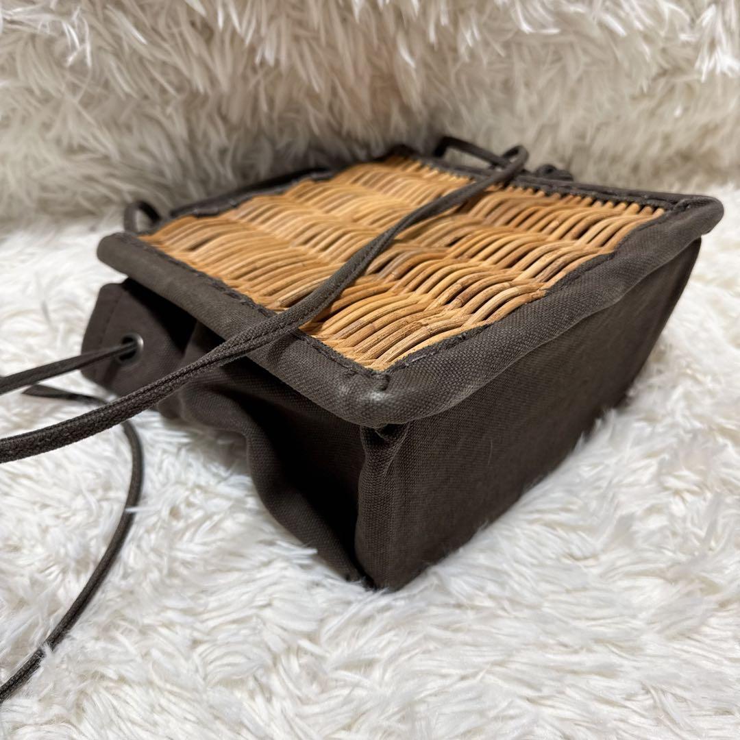 希少！ 人気✨ エバゴス かご袋 ショルダーバッグ 2way キャンバス 紅籐