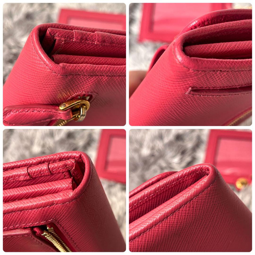 極美品✨プラダ　フィオッコ　2点　サフィアーノ　カードケース付き　ピンク