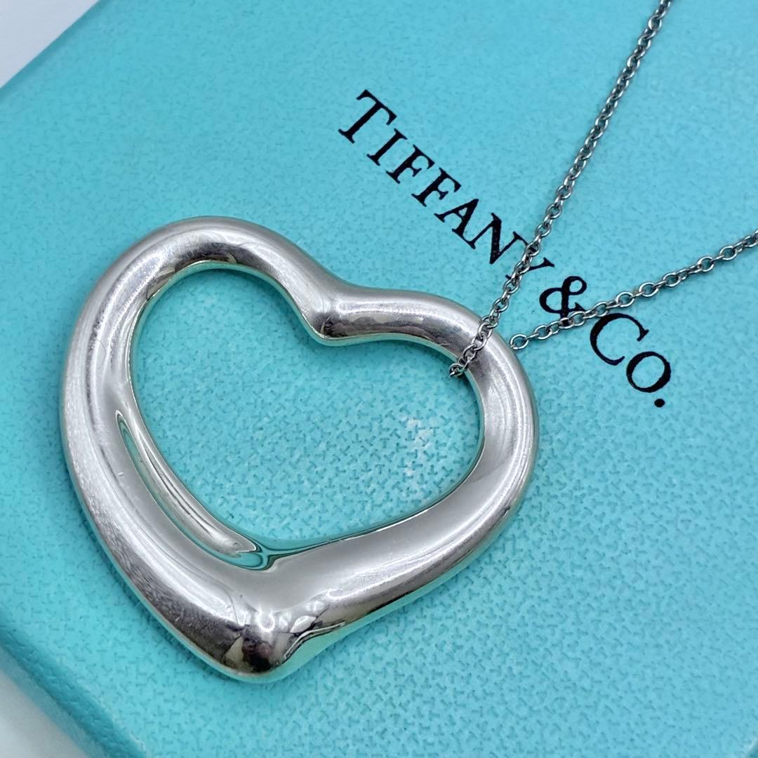 【希少】ティファニー　オープンハート　ネックレス　XL　ビッグサイズ　美品